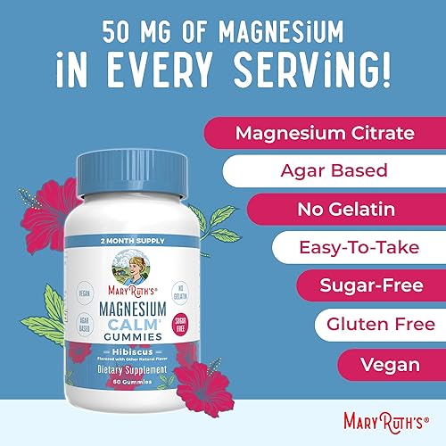 Miniatura 7 de MaryRuths - Gomitas de citrato de magnesio  Suministro de 2 meses  Sin azúcar  Suplemento de magnesio  Gomitas de magnesio tranquilas para adultos y