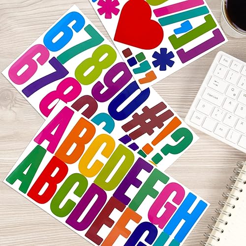 Miniatura 7 de Bemeol 500 piezas de 30 hojas de calcomanías grandes de letras del alfabeto de 2.5 pulgadas, letras autoadhesivas para tablón de anuncios, buzón,