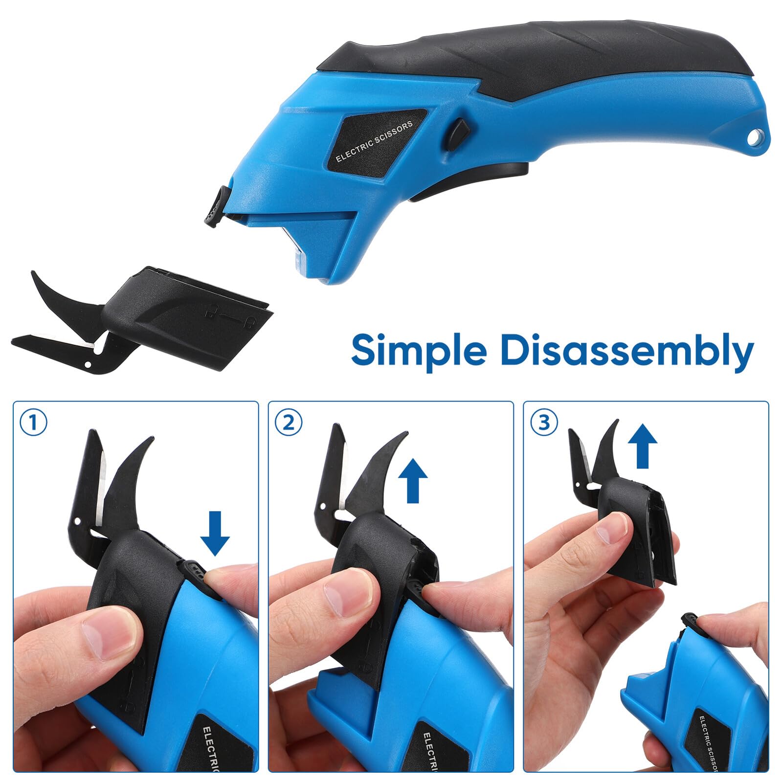 Tijeras Eléctricas Inalámbricas De Acero Al Manganeso 3.6v Para Corte De Tela y Cartón, Recargables 2000mah, Ergonómicas Para Costura y Manualidades, Uso Doméstico y Profesional