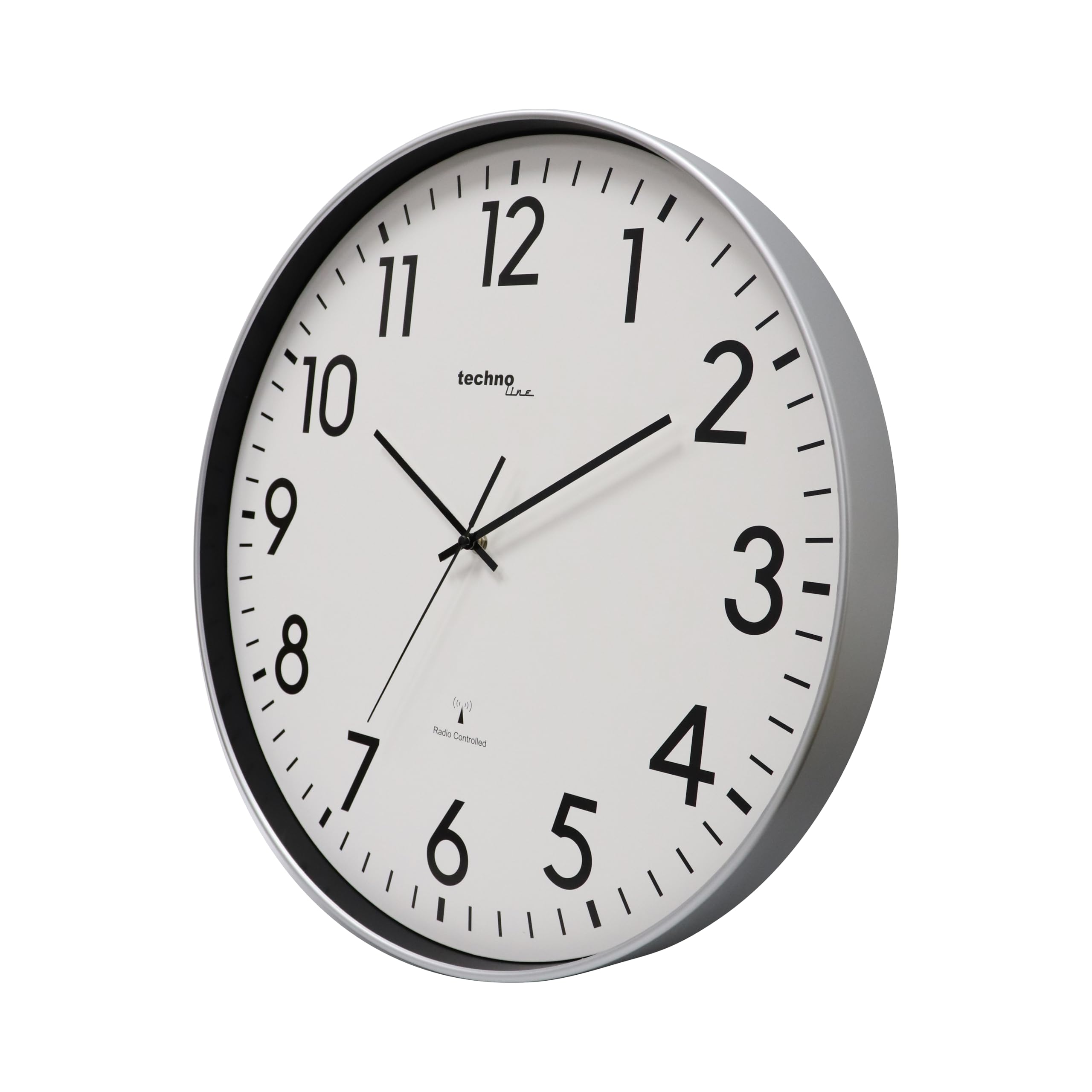 Technoline Reloj de Pared XXL WT8998, 50 cm, Reloj de Pared XXL, Color Plateado
