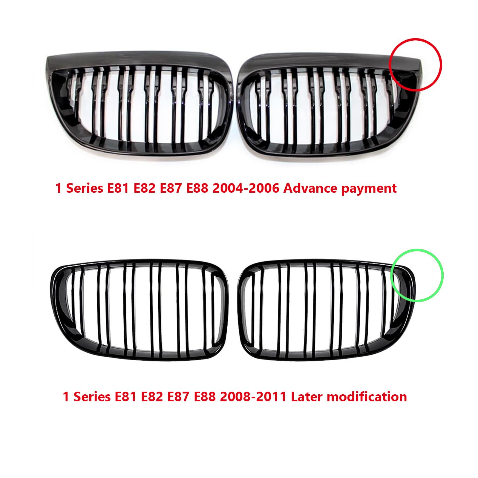 Griglia Radiatore Griglia A Doppio Rene, Doppia Stecca Singola, Nera - Foto 6