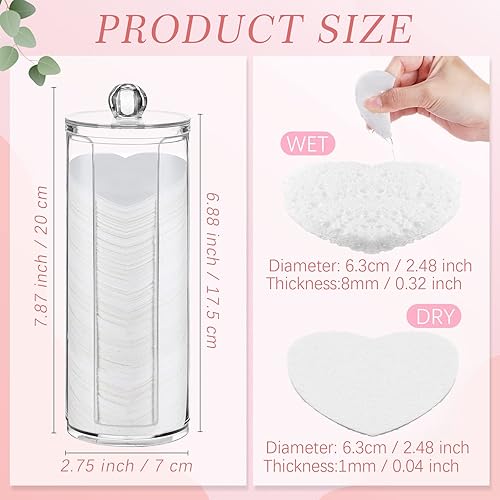 Vista 129 de Sieral 120 esponjas faciales comprimidas con contenedor, almohadillas de esponja desechables para lavar la cara, exfoliante, esteticista, Verde