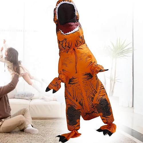 Miniatura 8 de HURRISE Disfraz inflable de dinosaurio, disfraz de T Rex para Halloween