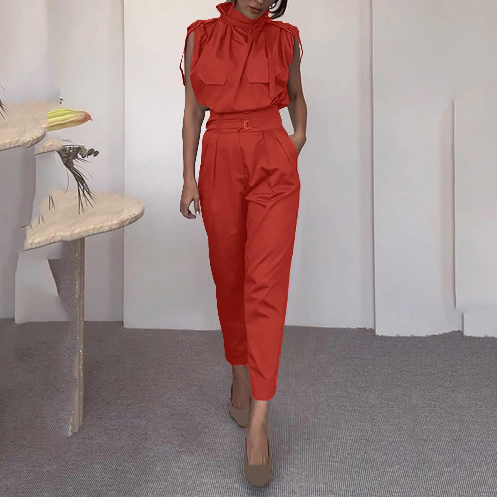 Donna Tuta Estiva Moda da Spiaggia Completo Curvy in Due Pezzi Estivo Leggera Confortevole Maglia a Senza Maniche + Pantaloni Lunghi Abbigliamento Elegante Offerte Estivo