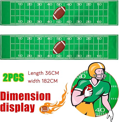 Miniatura 3 de Tegeme 2 piezas de camino de mesa de fútbol, mantel de mesa de día de Halloween, mesas verdes, centros de mesa, decoración para cocina, comedor,