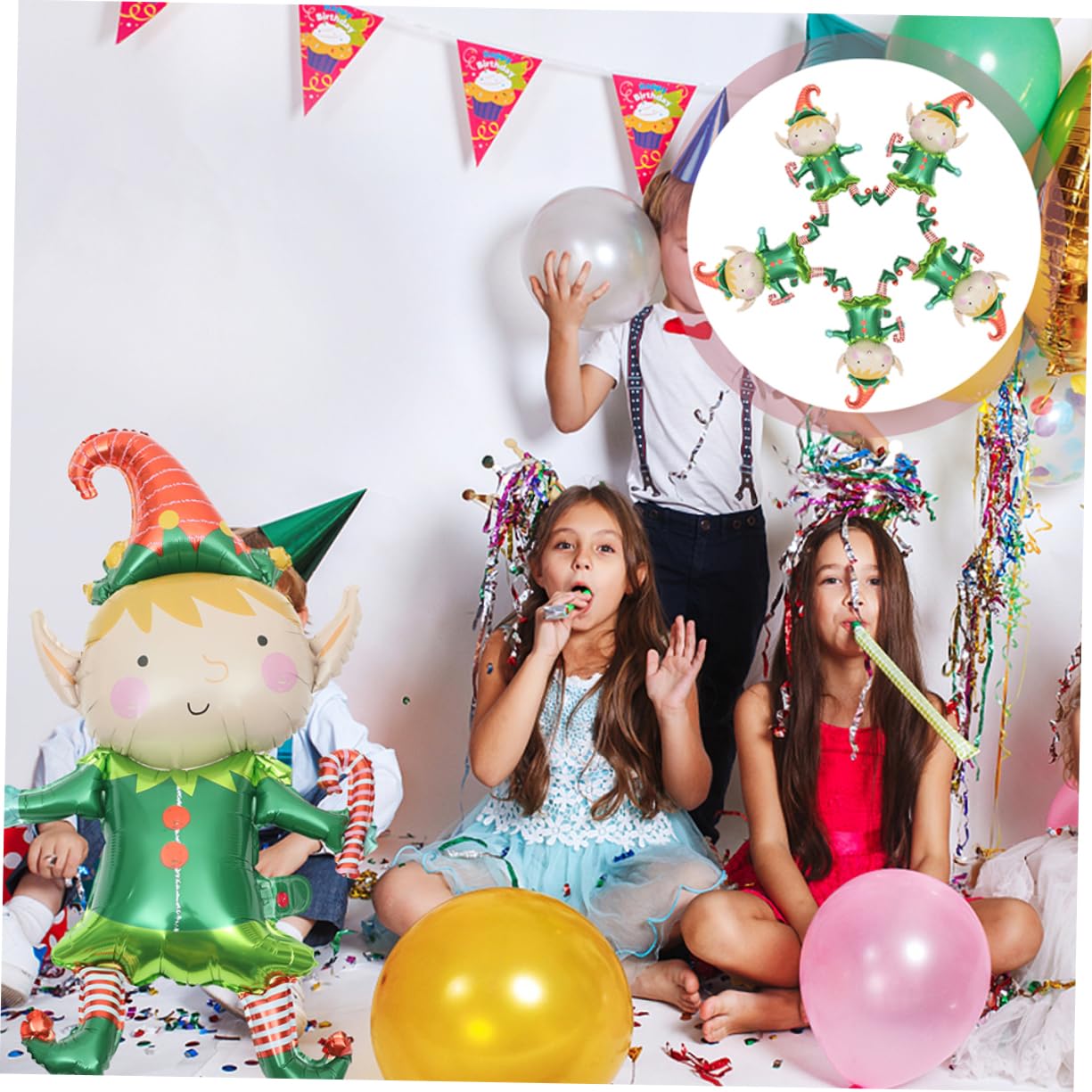 ABOOFAN 50pezzi Palloncini in Lamina di Natale Decorativi Articoli per Feste Natalizie Decorazioni Palloncini Gonfiabili Sagomati per Casa e Giardino Realizzati Alluminio Sicuro