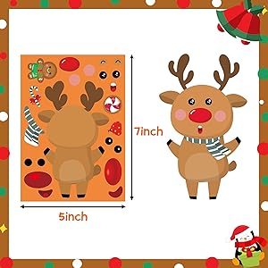 Funnlot Christmas Stickers for Kids 30PCS Christmas Stickers Game for Kids Make Your Own Sticker Xmas Activities for Toddlers Xmas Craft Kits