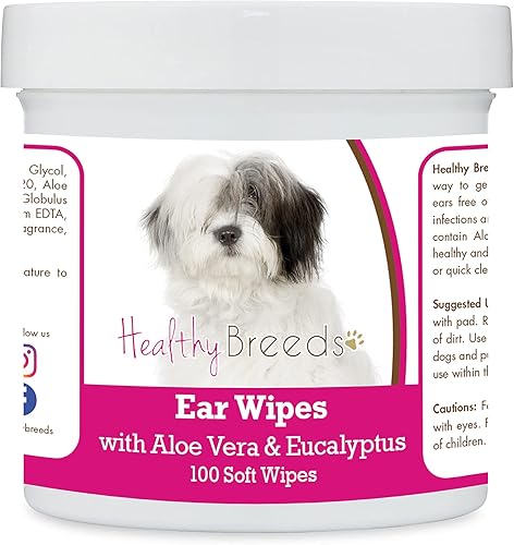 Miniatura 4 de Healthy Breeds Pastor alemán, silla de montar, toallitas de limpieza de oídos con aloe y eucalipto para perros, 100 unidades