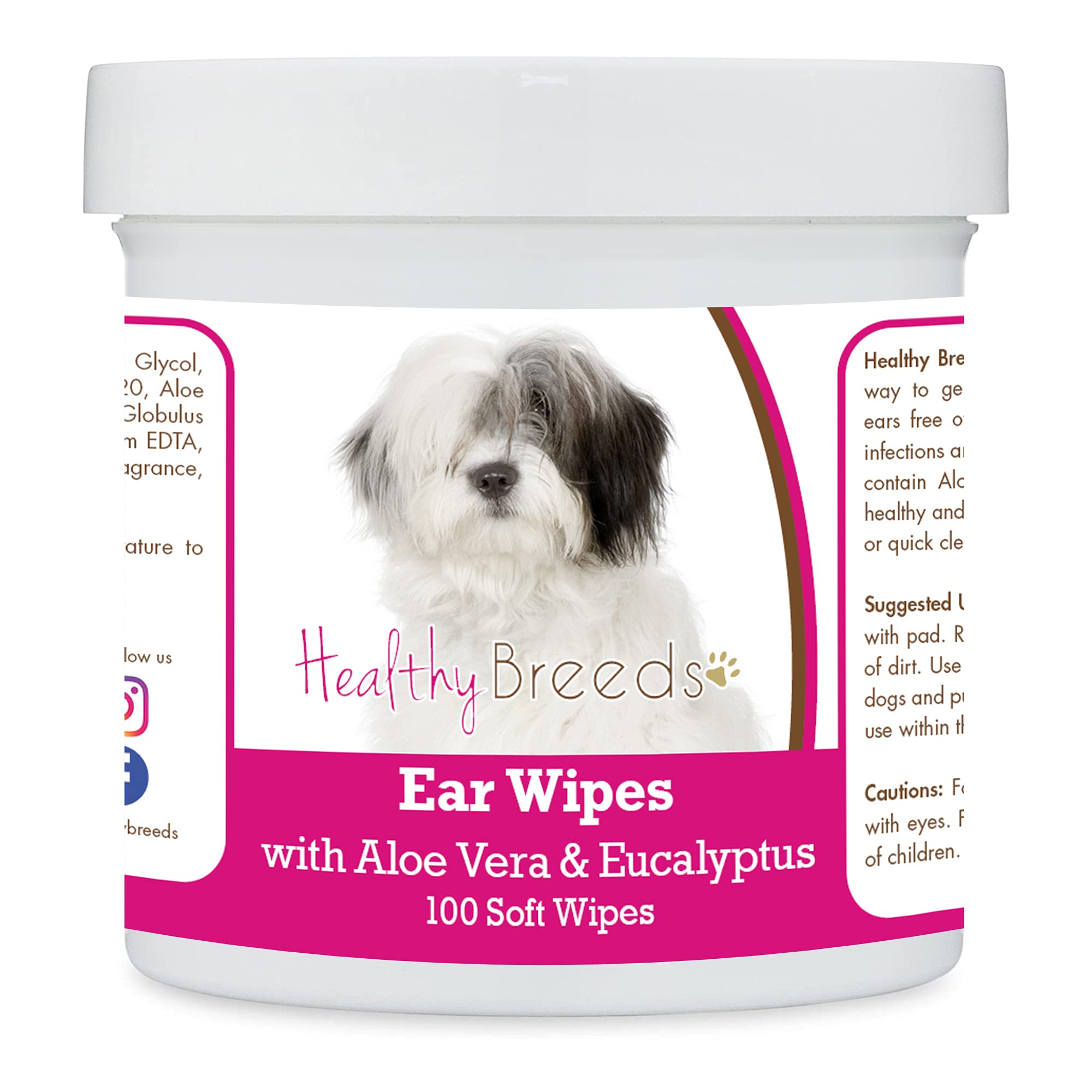 Healthy Breeds Old English Sheepdog Ear Cleaning Wipes with Aloe &amp; Eucalyptus for Dogs 100 Count
