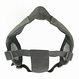 AOUTACC Airsoft Protective Gear Set, Half Face Mesh Mask with Ear Protection and Tactical Goggles for Adult Men Women BBS Paintball Shooting CS Survival Games Cosplay (FG)