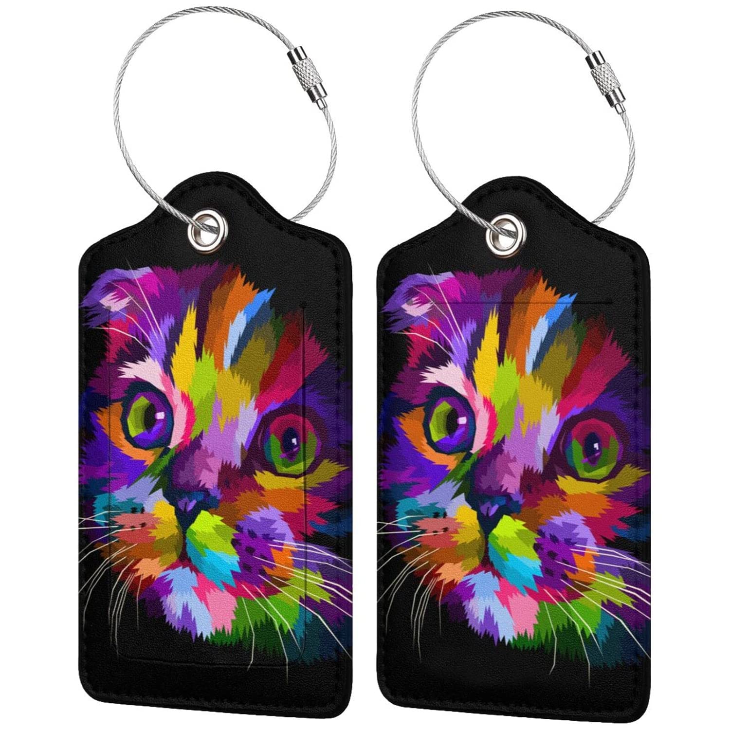 Étiquette à bagage chat, Étiquette de sac amusante, Étiquette de voyage
