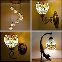 Vista 5 de Pantalla de lámpara de 6 pulgadas de repuesto solo para pantalla de cristal Tiffany, accesorios de cubierta de lámpara barroca beige, apertura