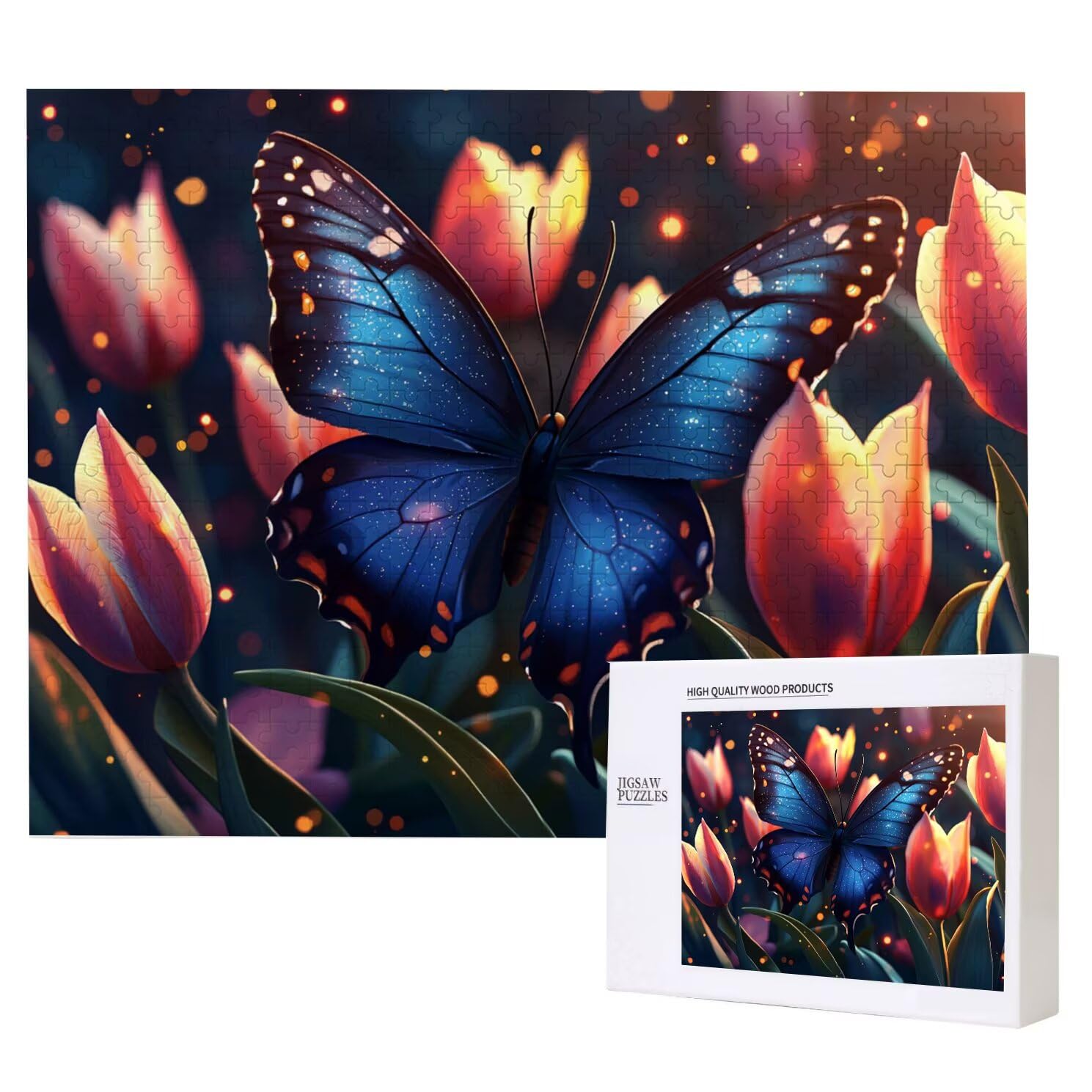 Motyl, 6000 elementów, puzzle 3D dla dorosłych, wymagająca łamigłówka, gra logiczna dla całej rodziny, prezenty dla mężczyzn, kobiet, puzzle bożonarodzeniowe, dekoracja domu, motyw: kwiaty 2 K0F-260