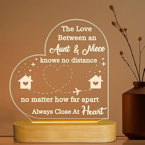 Regalos para tía, regalo del día de la madre para tía, regalos para tía de sobrina, lámpara 3D LED luz nocturna para tía, regalo de cumpleaños disponible en Yaxa Colombia