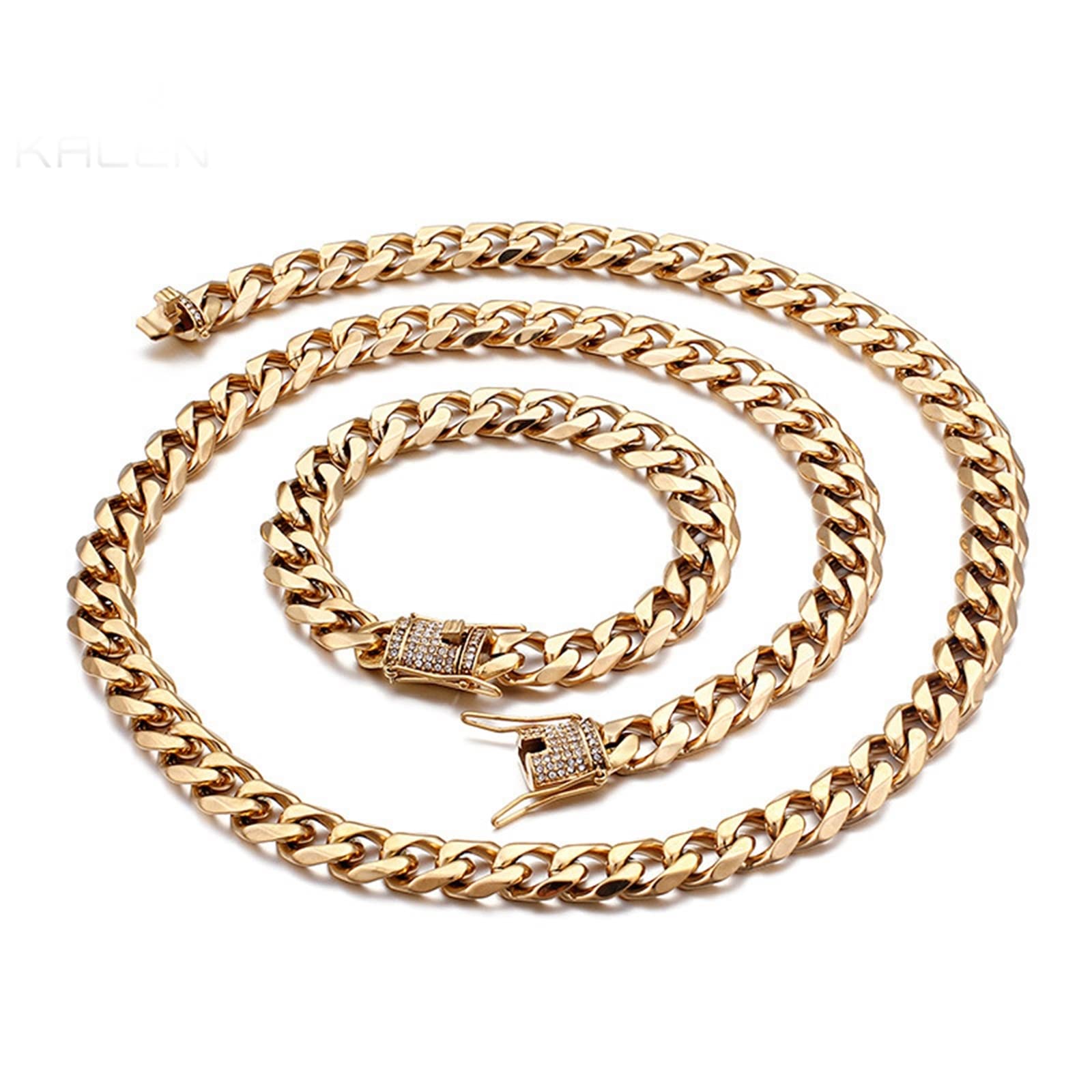 Bracelet Acier Inoxydable Doré, Bracelet Jonc Homme Rock Hip-Hop Cadeau Saint Valentin Bracelet