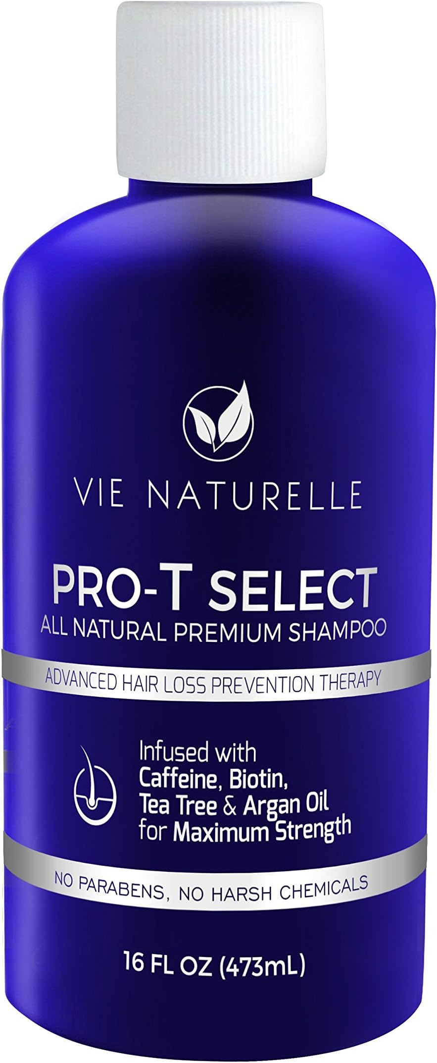 Vie Naturelle Hair Loss Treatment Shampoo for Fast Hair Growth - DHT Blocker Infused with Caffeine, Biotin, Tea Tree & Argan Oil (One King Size 16 oz Bottle)