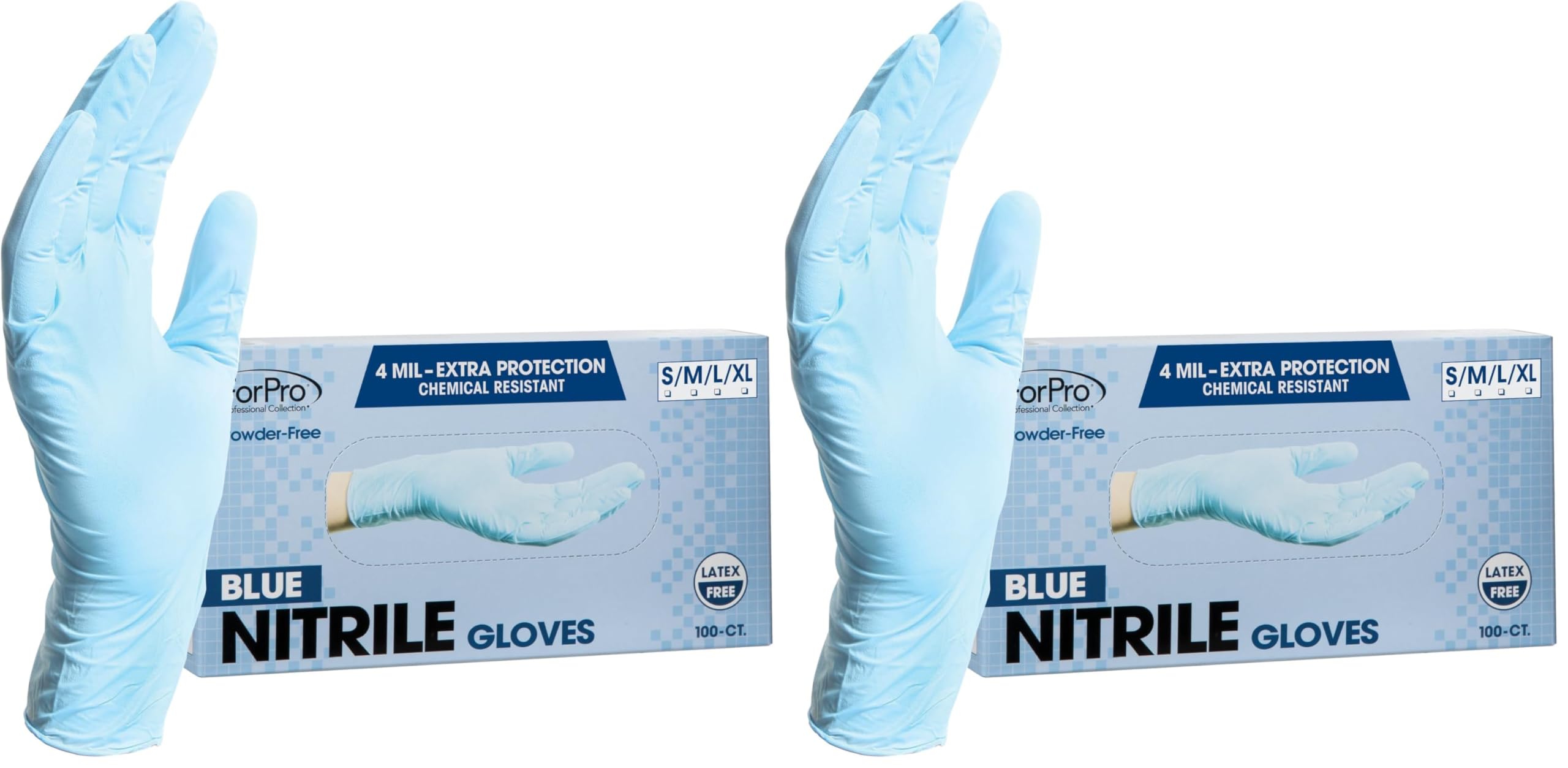ForPro Disposable Nitrile Gloves, Chemical Resistant, Powder-Free, Latex-Free, Non-Sterile, Food Safe, 4 Mil