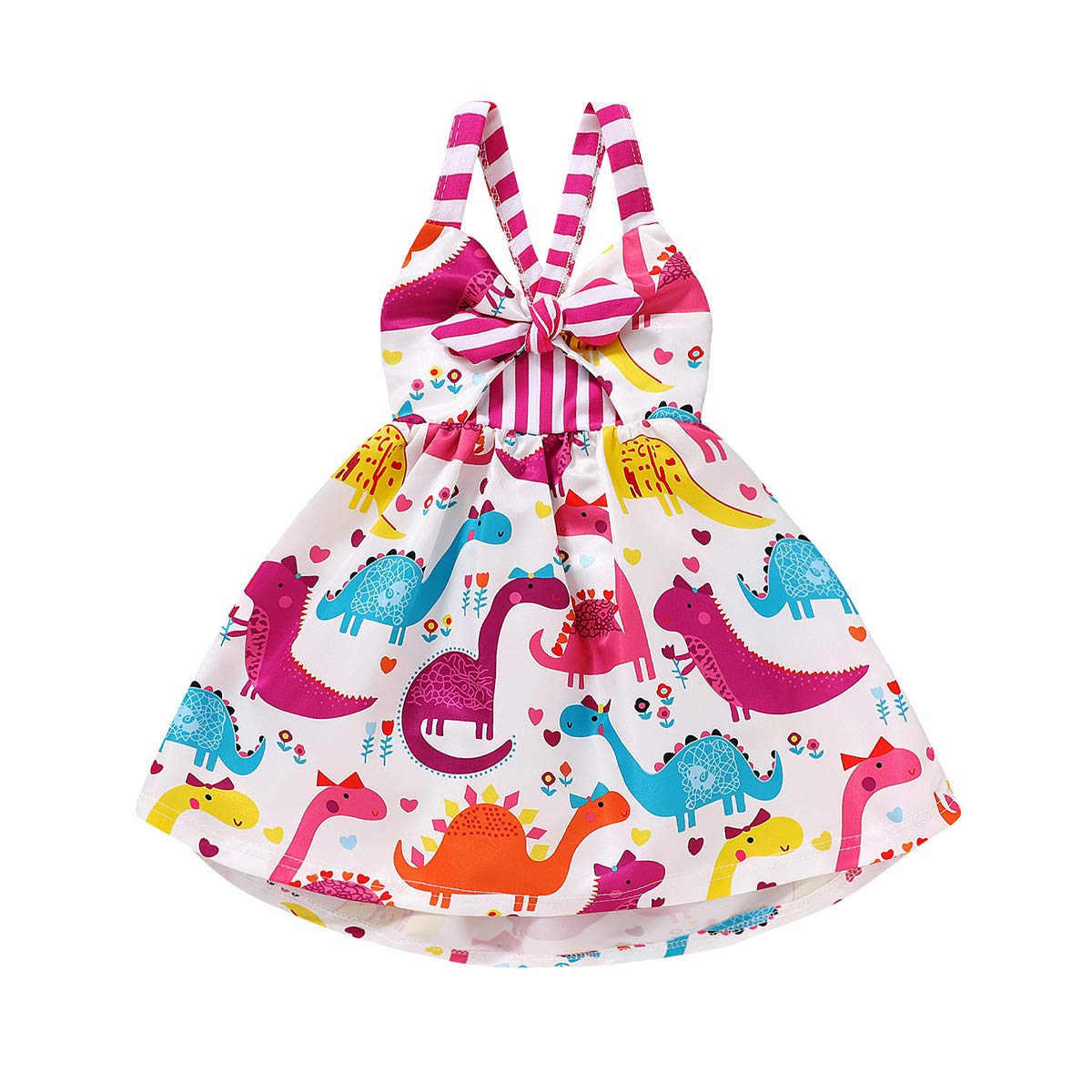 Toddler Baby Girls Summer Skirt Ice Cream Print Sleeveless Strap Backless Dress