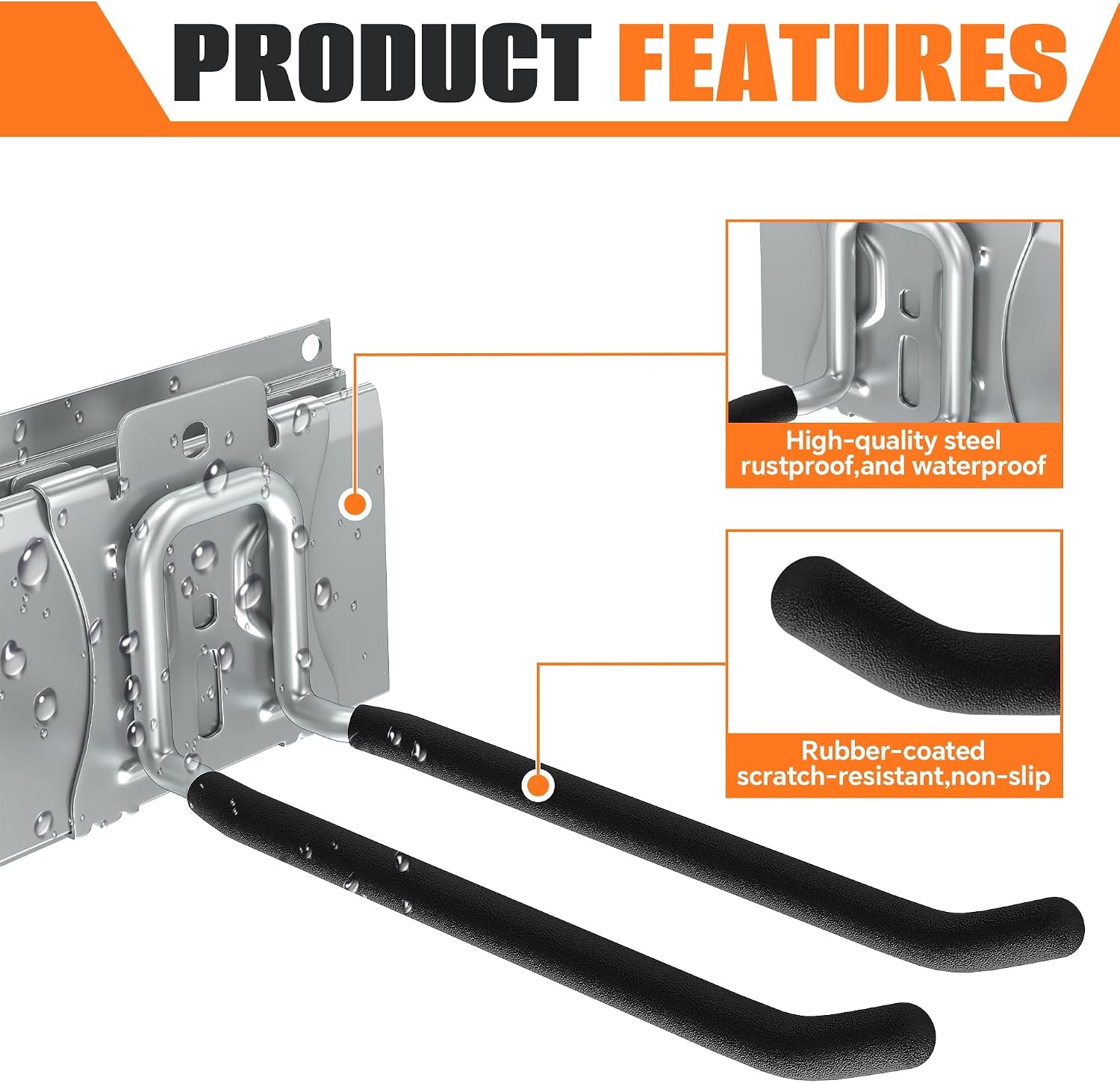 TORACK Garden Tool Organizer Wall Mounted(Size 48 in, 3 Tracks) image 4