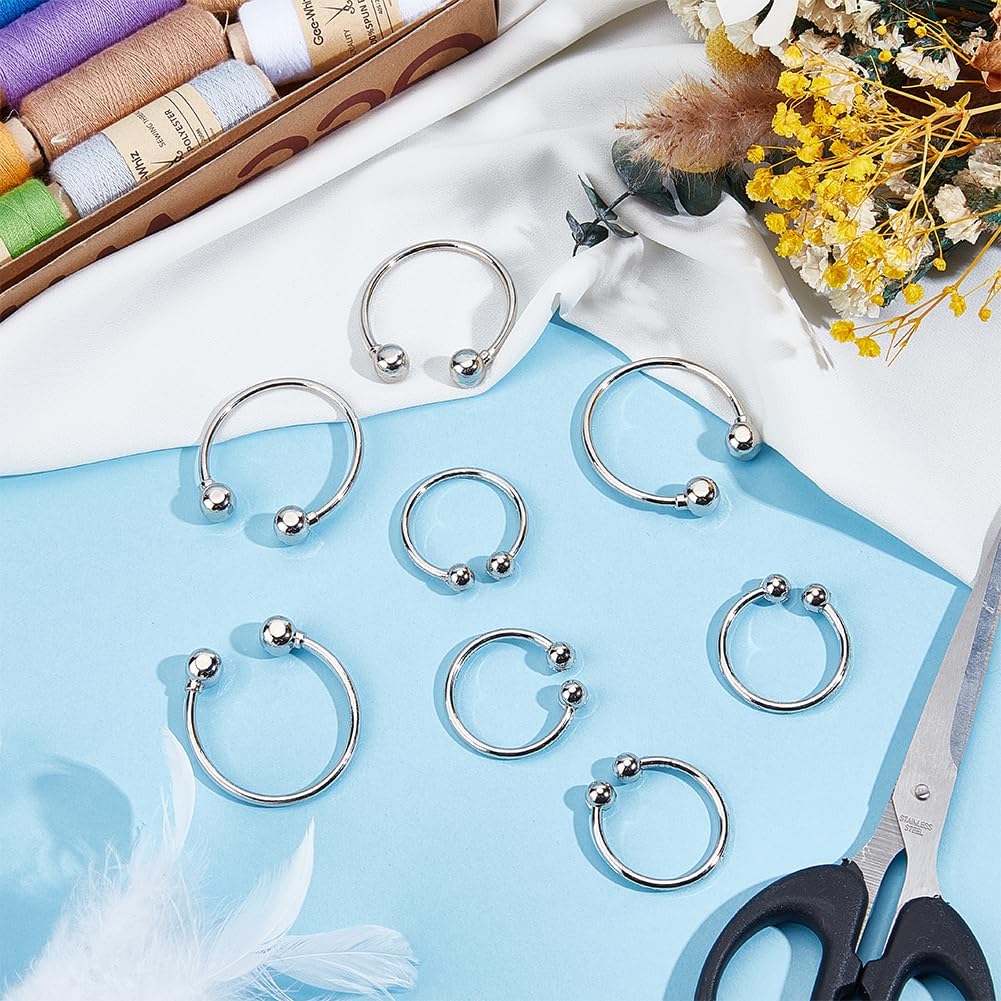 GORGECRAFT 20Pcs 2 Sizes Alloy Bikini Clips O Ring Bikini Closure Buckle Silver Bathing Suit Front Closing Clasps for Swimsuit Bras Lingerie Summer Beach Sunbathing Accessories DIY Sewing Crafts