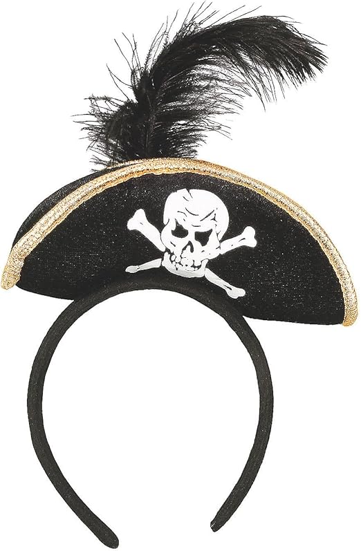 Fun Express Black Pirate Headband Hat for Girls - Halloween Costume Accessories