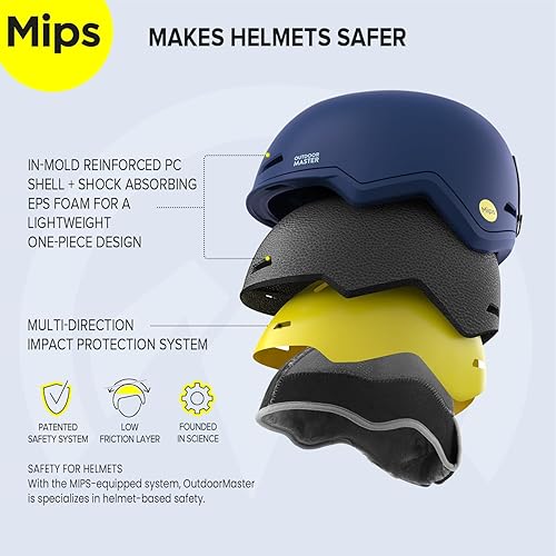 Miniatura 2 de OutdoorMaster Diamond MIPS - Casco de esquí - Casco de snowboard para hombres, mujeres y jóvenes, sistema de protección cerebral de seguridad