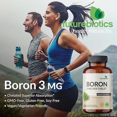 Miniatura 3 de Futurebiotics Boro 3 mg, vegetariano, sin OMG, quelado para absorción, 250 tabletas
