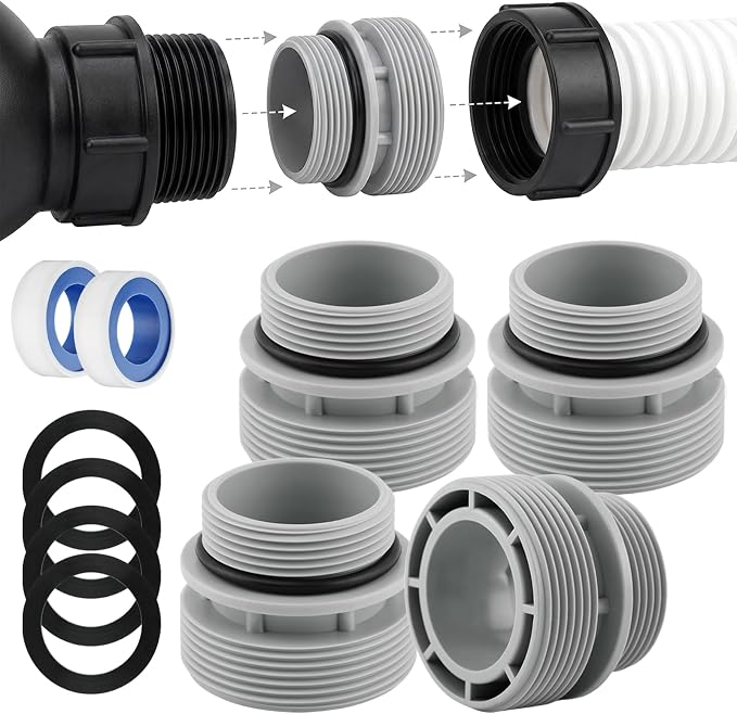 Kit de 4 Adaptadores de Manguera para Piscinas miniatura 9