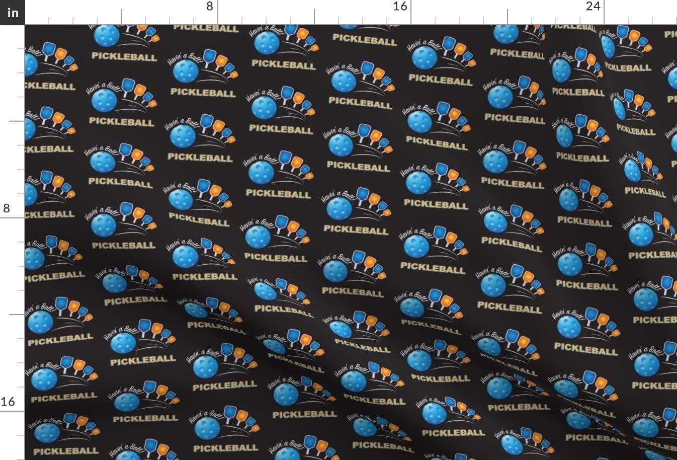 Spoonflower Fabric - Ball Black Pickleball Sport Paddle Retired Printed on Minky Fabric by The Yard - Sewing Baby Blankets Quilt Backing Plush