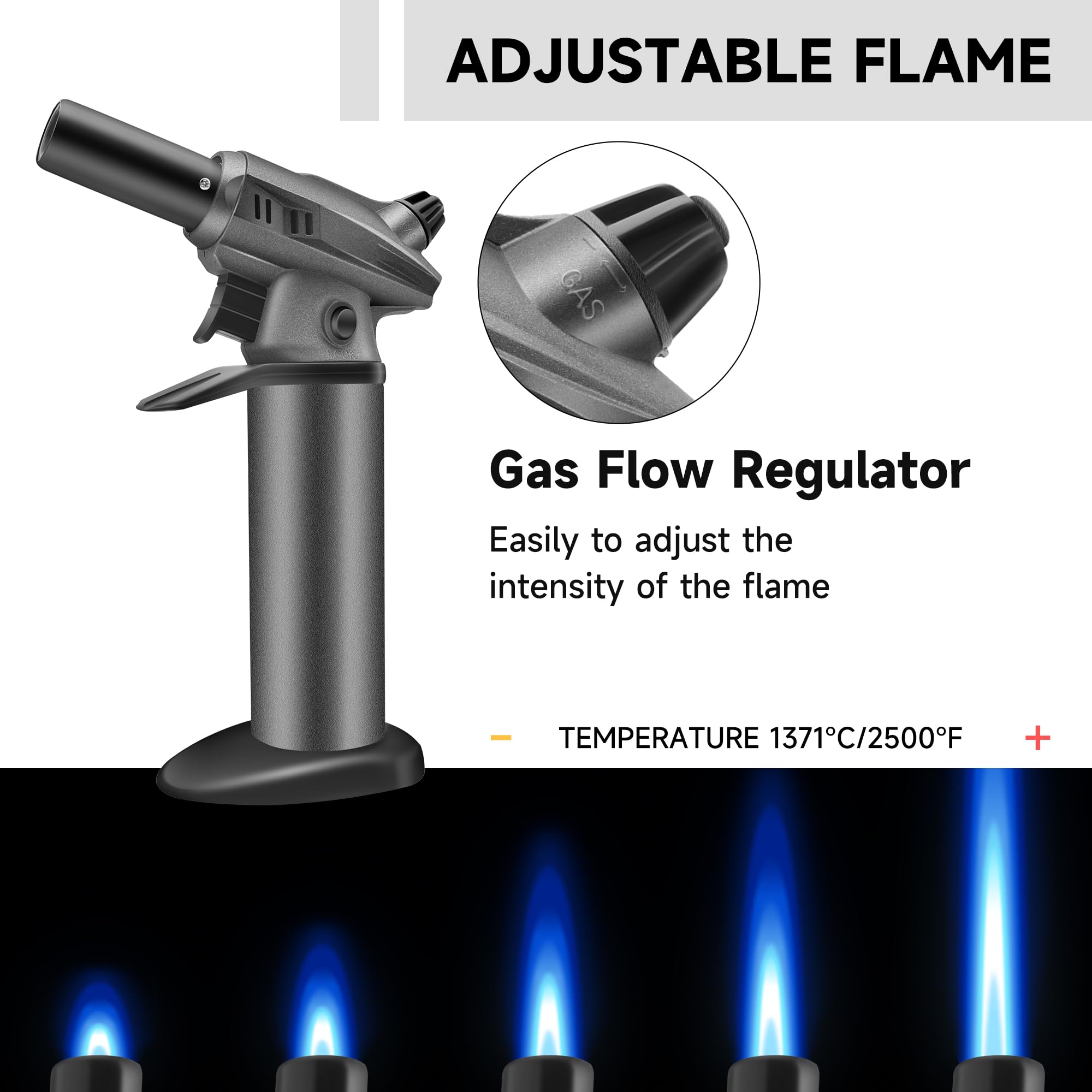 Antorcha de butano, soplete para crema brulee, recargable, antorcha de butano, encendedor de cocina, antorcha de cocina para hornear alimentos, manualidades, barbacoa, crema brule