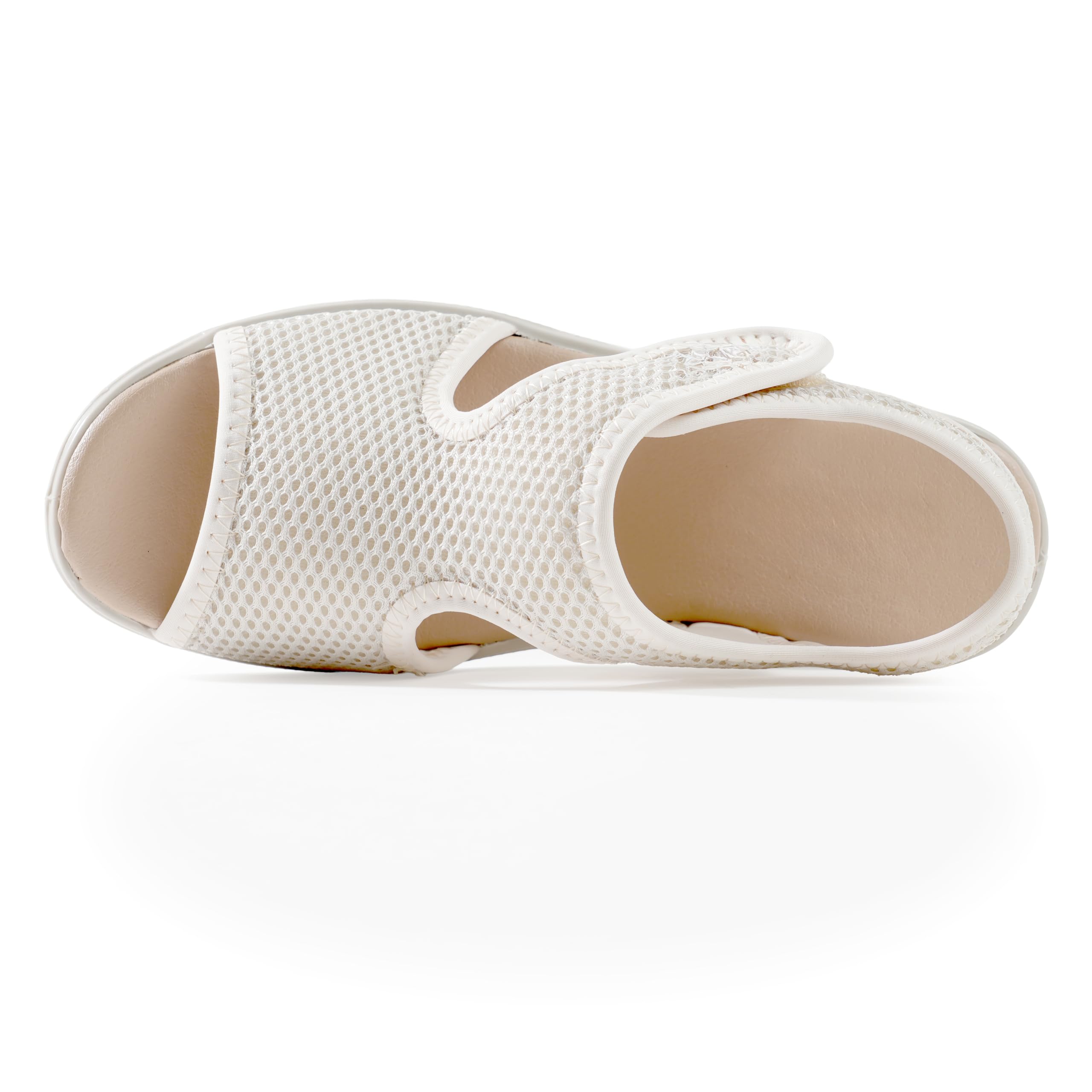Sandalias de mujer confort ortopédicas con ajustable ideal para personas mayores Empeine malla transpirable cuña 4,5 cm suela amortiguada antideslizante ideal pies sensibles verano