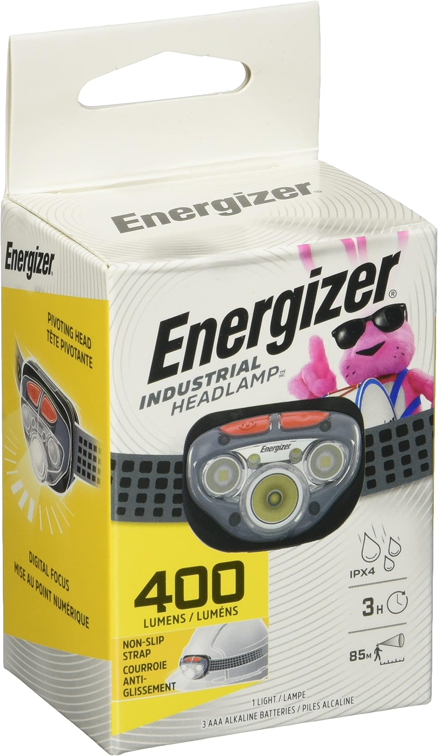 Energizer HDDIN32E Industrial Headlamp, LED, Gray Lighting, Black