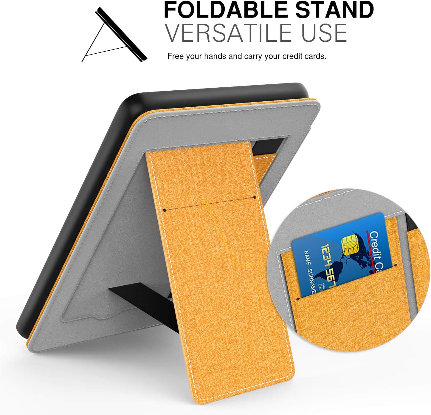 MoKo Case Fits All-New Kindle (10th Generation - 2019 Release), Slim PU Leather Stand Smart Cover Shell with Hand Strap, Will Not Fit Kindle Paperwhite 10th Generation 2018 - Denim Yellow