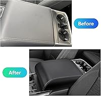 Vista 4 de Funda para reposabrazos adecuada para Ford F150 2021 2022 2023, almohadilla protectora de cuero antiarañazos, alfombrilla de caja de reposabrazos
