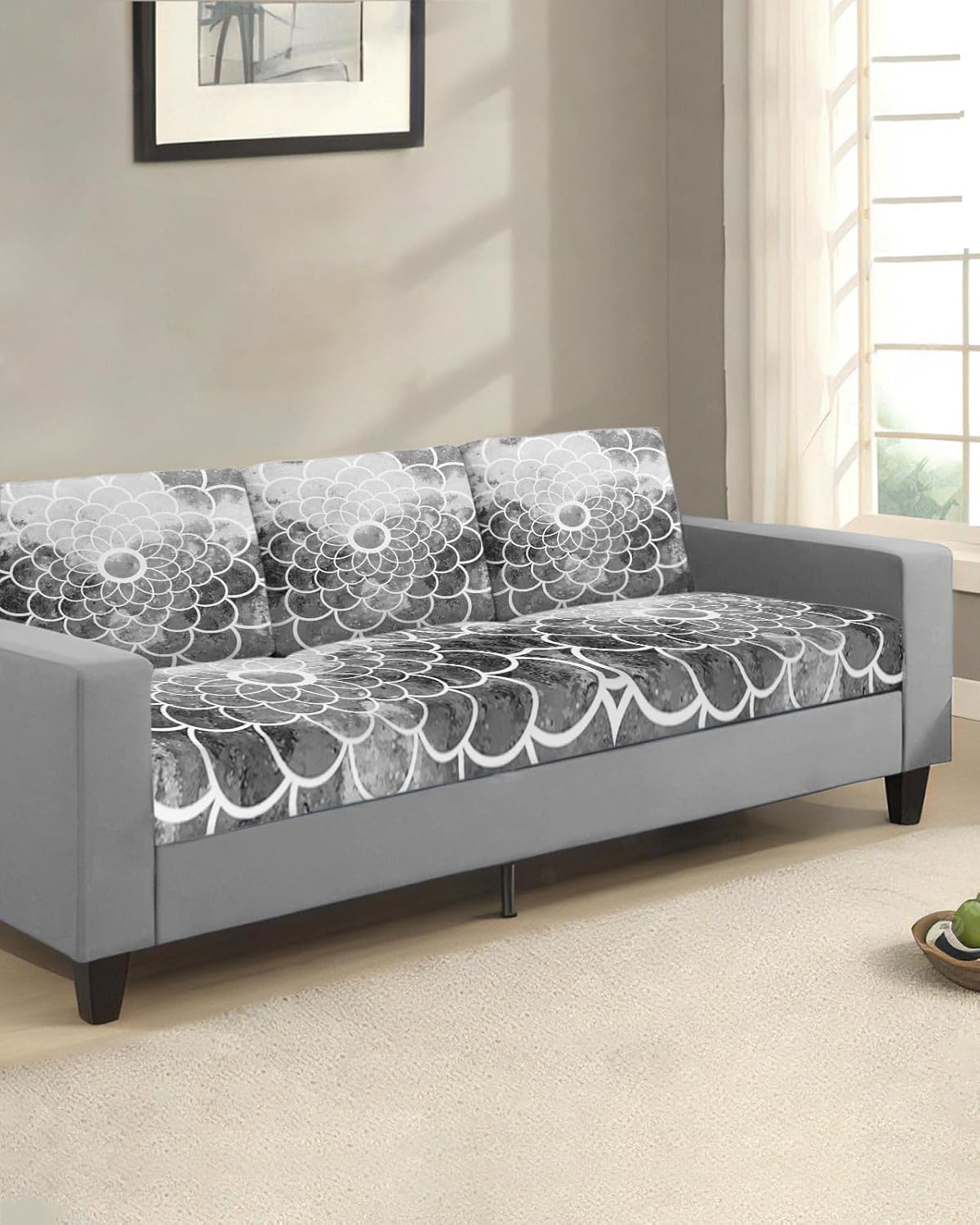 APABUCHER 2 Piece Stretch Couch Cover with Elastic Band