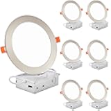 DLLT LED Recessed Ceiling Light: 6 Pack 6 Inch Brushed Nickel Recessed Lighting
