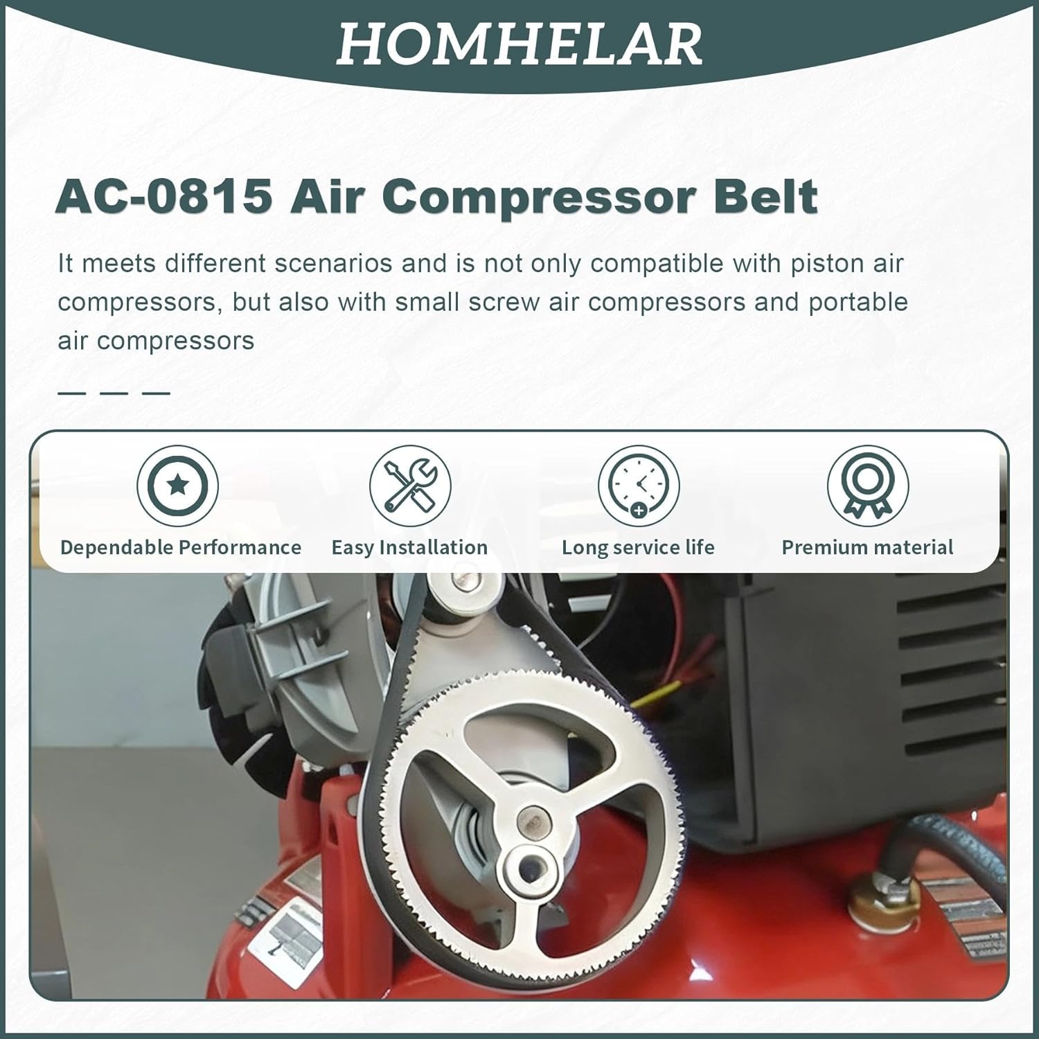 AC-0815 Air Compressor Belt for Craftsmann Replaces Part Numbers CAC-1311, CAC-1342