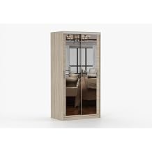 Tokyo Full Mirror Sliding Door Wardrobe   Multiple Sizes & Colour Oak, 100cm