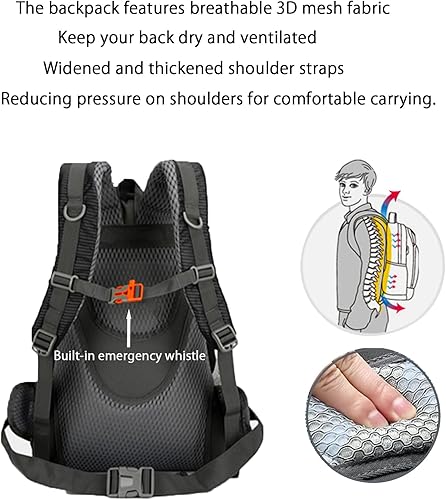 Miniatura 4 de Mochila de senderismo 35L, mochila de camping para aventuras, color negro