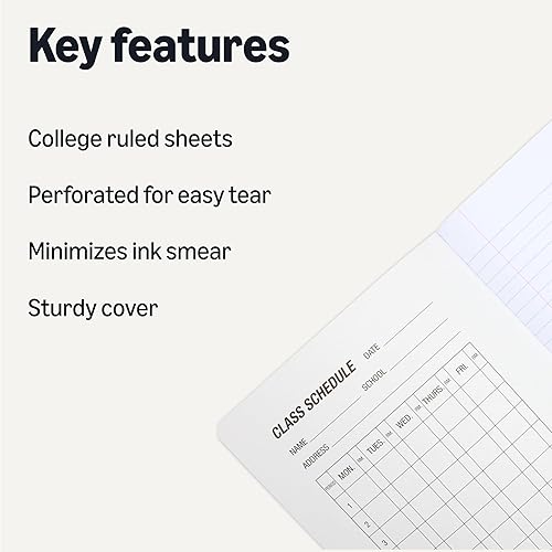 Miniatura 2 de Tienda Basics Composition - Cuaderno a granel, con rayas universitarias, 100 hojas, 9.75 x 7.5 pulgadas, negro mármol, paquete de 12