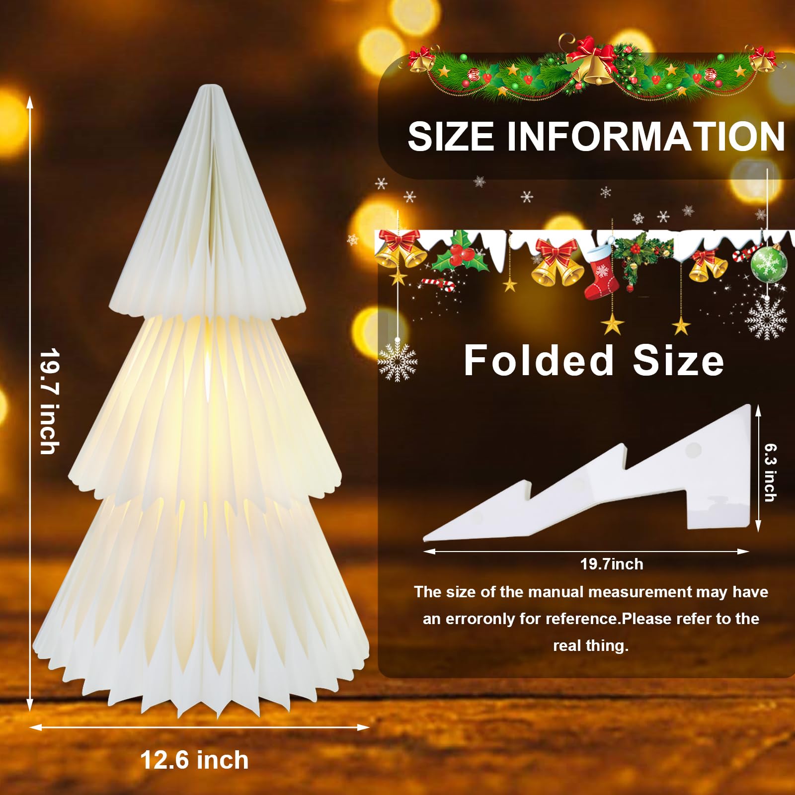 Sapin De Noël En Papier Pliable 3D - Décoration De Table Géométrique Moderne (2 Tailles) Pour Fêtes Et Maison