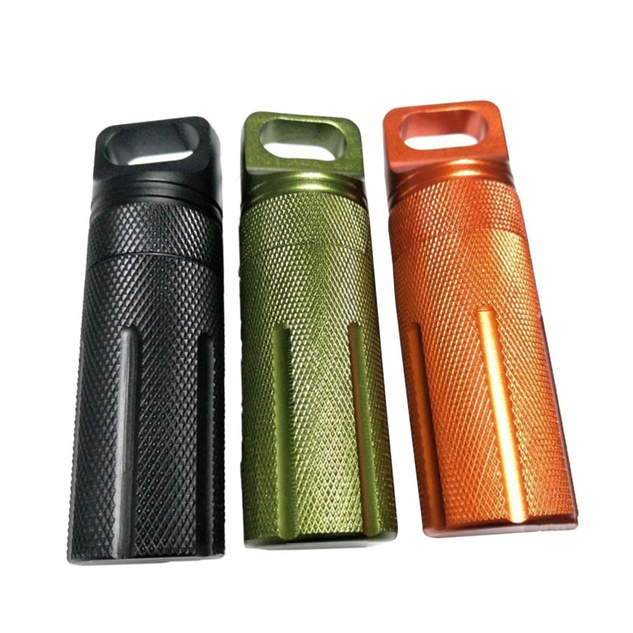 3stücke Aluminium Wasserdichte Medizin Einzeletui Etui Schlüsselanhänger Mini Pillen Box Aluminiumlegierung Dose für Tabletten und Streichhölzer Zufällige Farbe