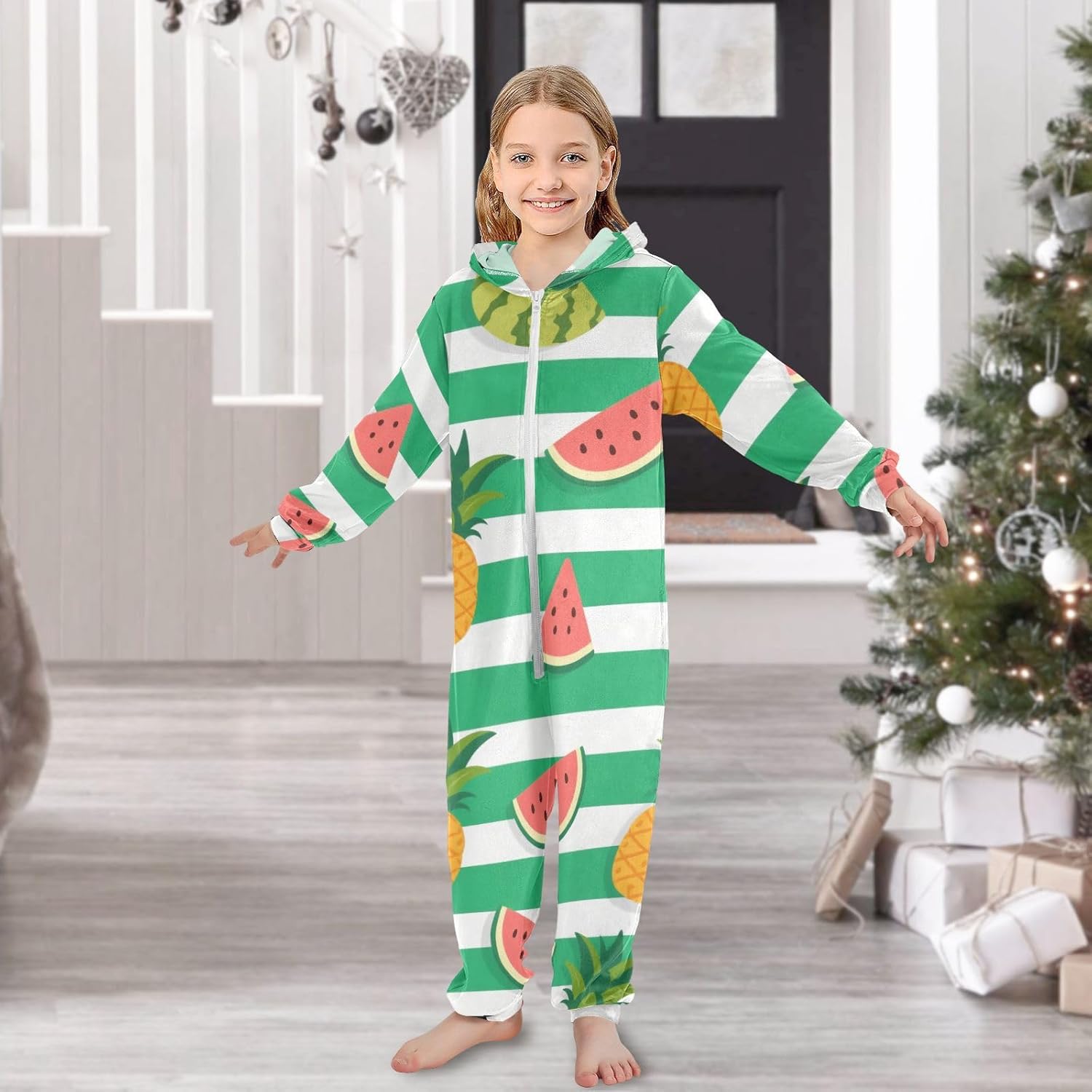Pajama Cute Soft Hooded Loungewear Sleepwear for Unisex 4-14Y