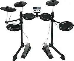 Bateria Eletrônica Digital MXT, 4 Pads de Bateria, 3 Pratos, Módulo de Som, Pedais, Preta