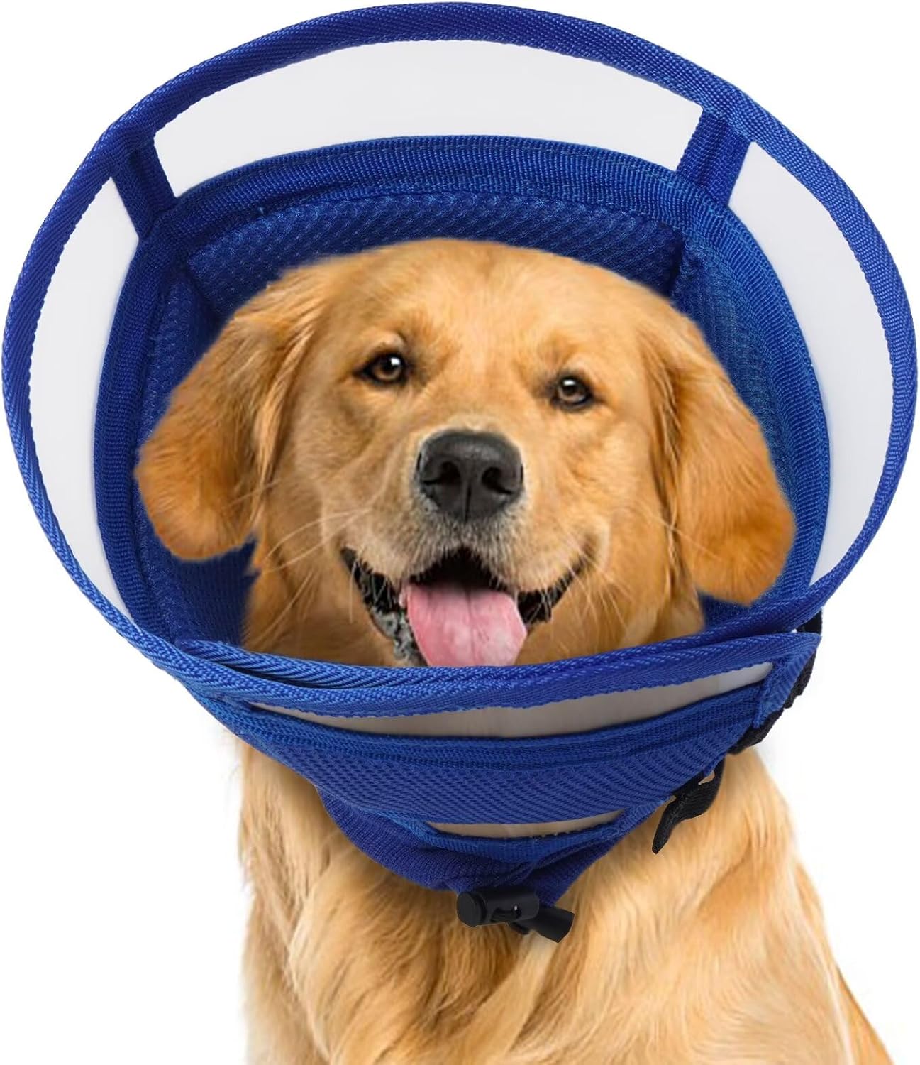 Soft Dog Cone for Dogs After Surgery,Foldable Dog's Cone Collar,Adjustable E Collar Alternative to Stop Licking,Pet Cones for Dog,Doggy Surgery Collar,Dogs Recovery Collars & Cones,Blue,L