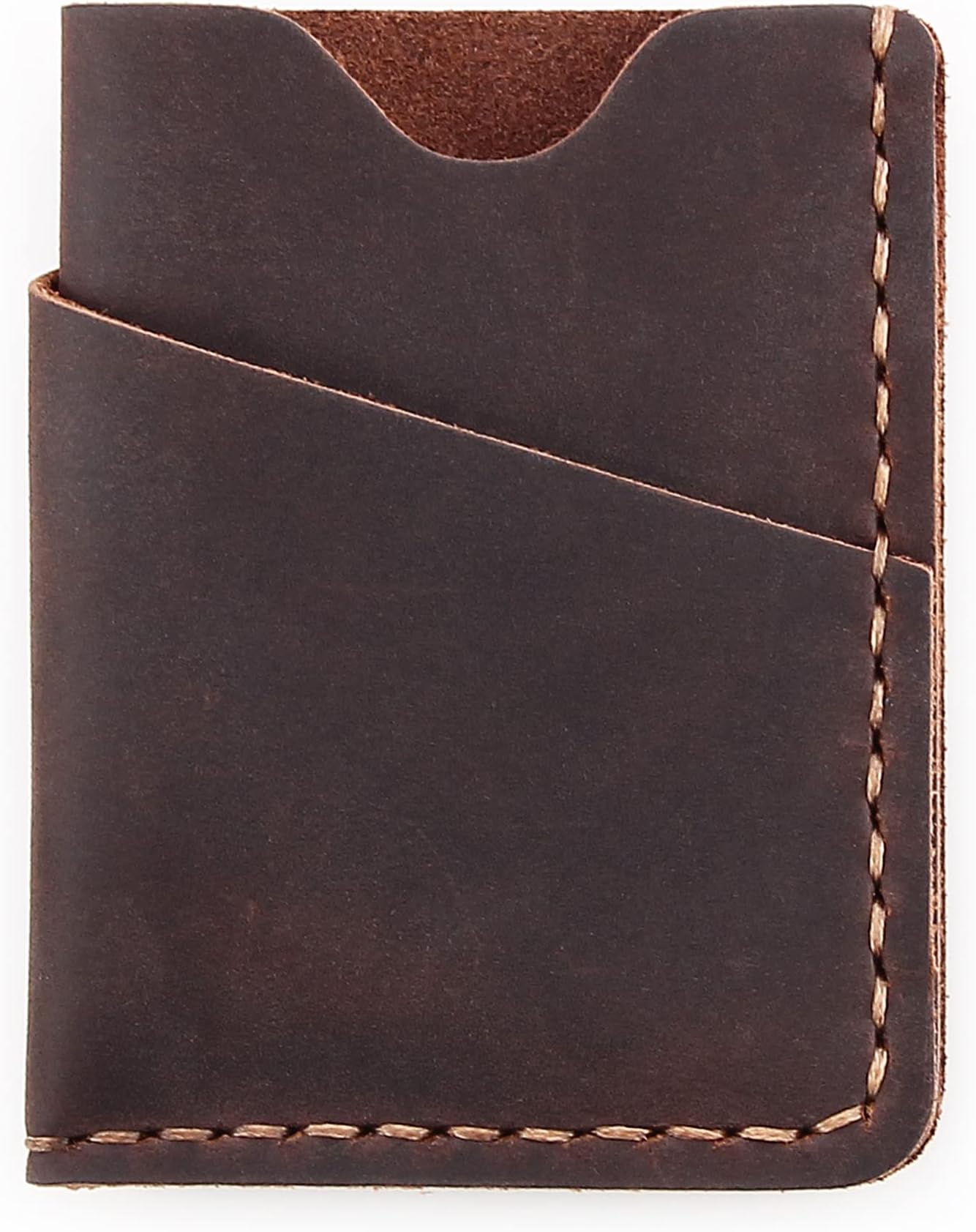 Minimalist Slim Handmade Leather Wallet Card Holder for Men and Women