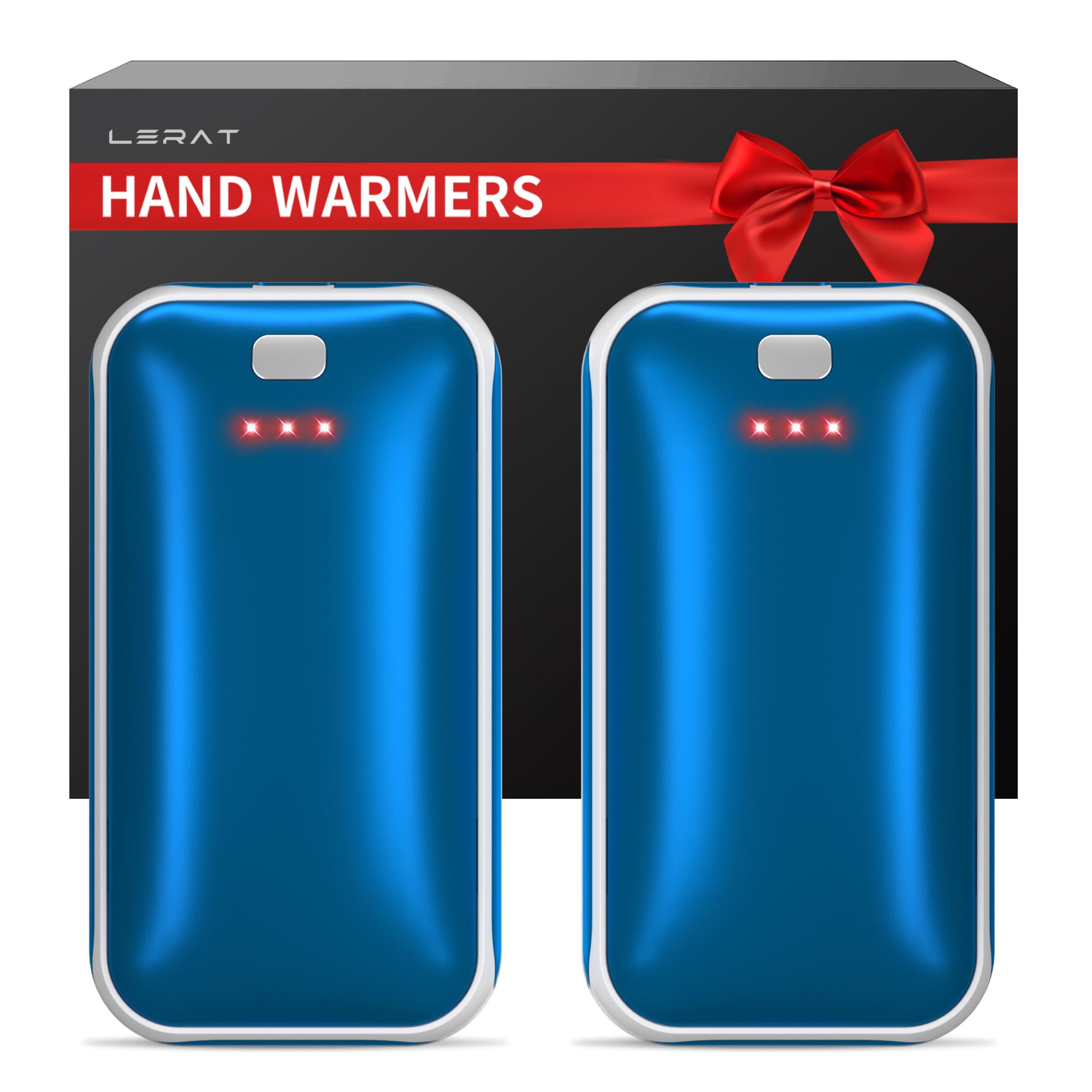 Lerat Lot de 2 chauffe-mains rechargeables, réutilisables, portables, USB, cadeaux pour homme, femme, intérieur, extérieur, randonnée, ski, camping, chasse