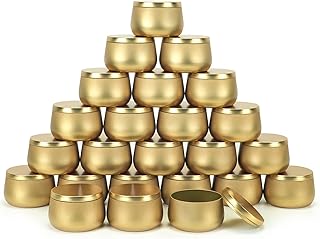 8oz Candle tins with lids,Gold Candle Jars,Bulk Candle tins for Making Candles,Candle Making Jars(24PACK,Gold)