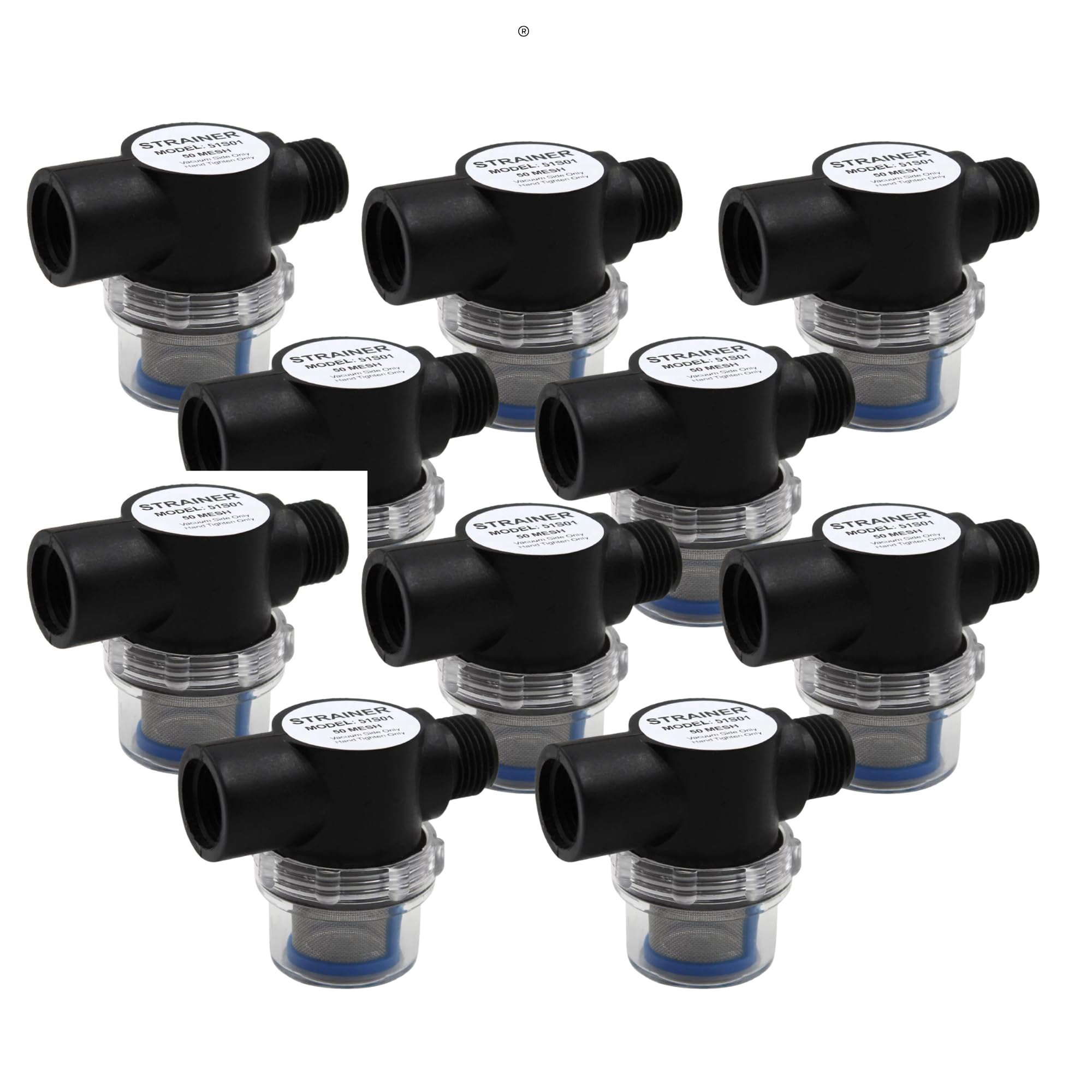 SEAFLO 51S01 Strainer - 1/2" NPSM Inlet/Outlet (10-Pack)