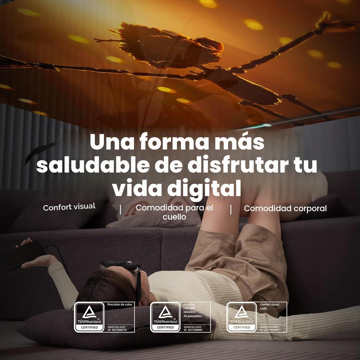 XREAL Air AR Glasses, Gafas Inteligentes con un 201'' Masivo Teatro Virtual Micro-OLED, Gafas de Realidad Aumentada, Transmitir y Jugar en PC/Android/iOS, Compatibles con Consolas y Juegos en la Nube